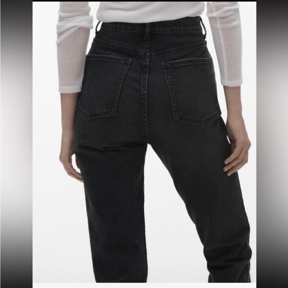 Zara High Waisted Slim Leg Ankle Length Comfort Jeans Size 2 washed black nwt - Picture 2 of 8